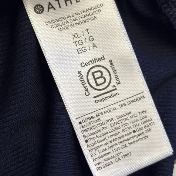 NWT Athleta Navy Signature Rib Dress Womens XLT Stretch Lightweight RTV$99 - Picture 8 of 8